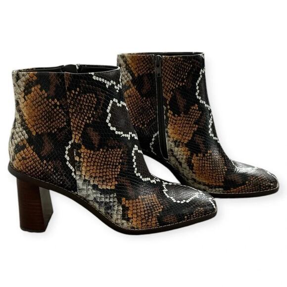 Gibson Latimer Vina Snake Embossed Boots Color: Black/Brown Size 8.5 - Picture 4 of 9